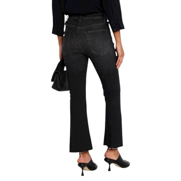 Frame Le Crop Mini Boot Claudius Black Jeans Denim Pants Designer Size 28 NWOT - Picture 3 of 4